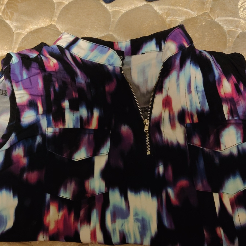 Signature Studio Black and Purple Women's Blouse